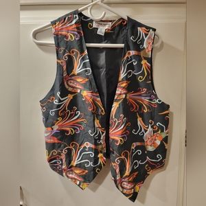 Vintage Carol Horn Workshop Size Small 100% Silk Vest